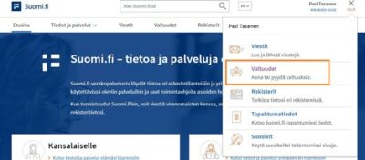 Suomi.fi valtuutuksen hyväksyminen 2
