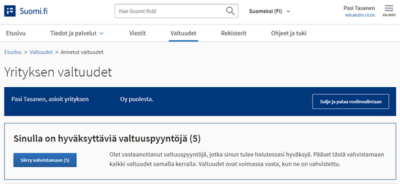 Suomi.fi valtuutuksen hyväksyminen 5